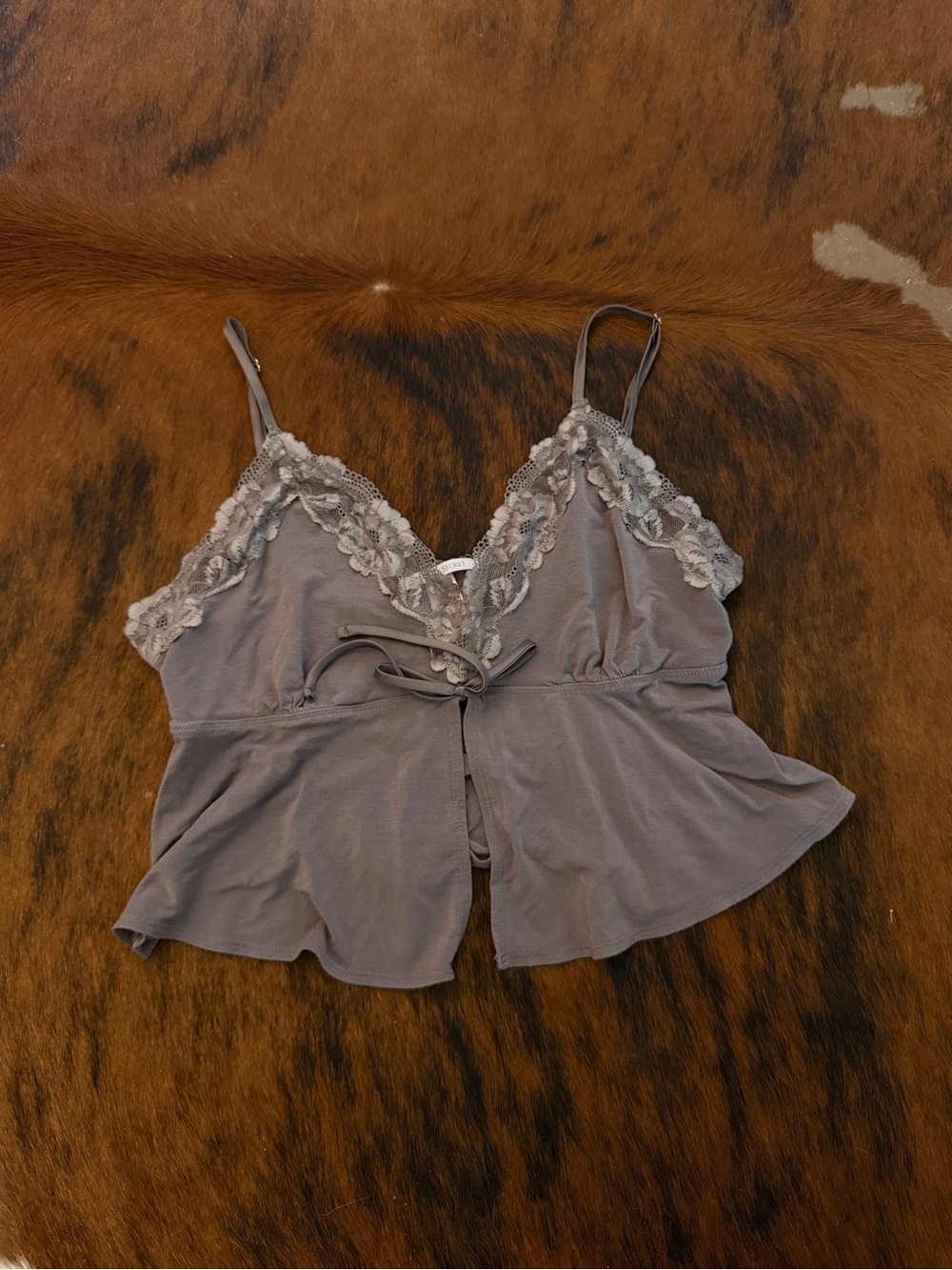 Victoria's Secret Lace Trim Camisole in Taupe Gray